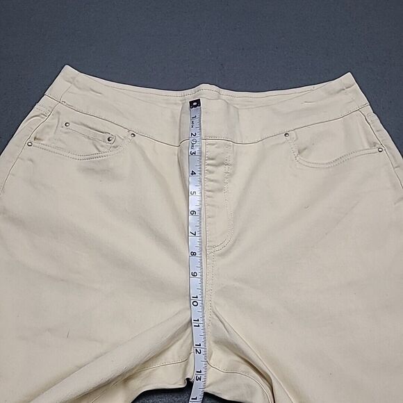 Blair Womens Jeggings 18 Elastic Waist Pullon Slim Beige Light Jeans - Picture 3 of 9